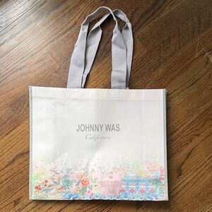 Johnny Was White Floral Tote Bag